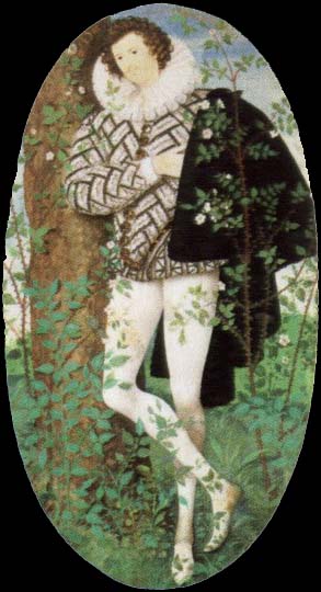 Nicholas Hilliard a youth among roses